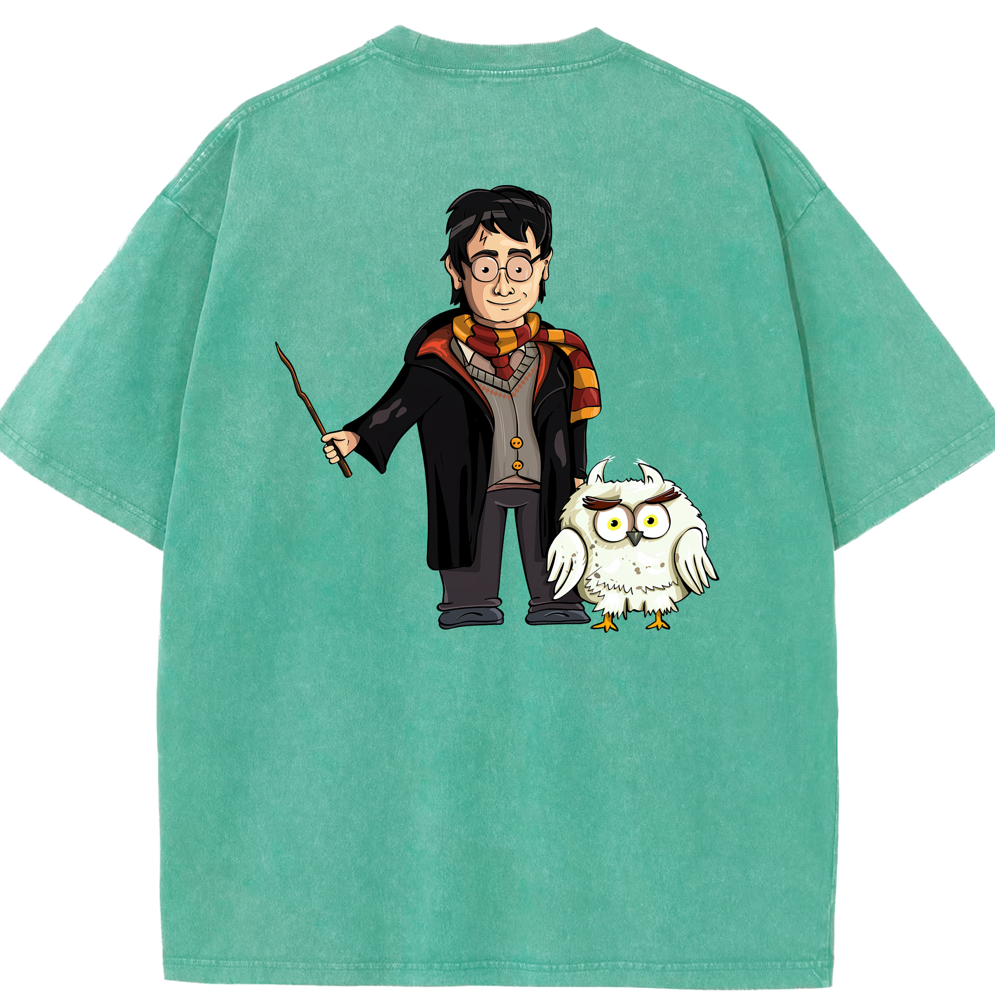（画像用） Harry Potter ハリー・ポッターシリーズ 綿100% ヴィンテージ風 半袖Tシャツ（背面プリント）